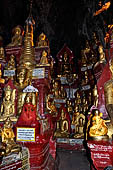 Inle Lake Myanmar. Pindaya, the famous Shwe Oo Min pagoda, a natural cave filled with thousands of gilded Buddha statues. 